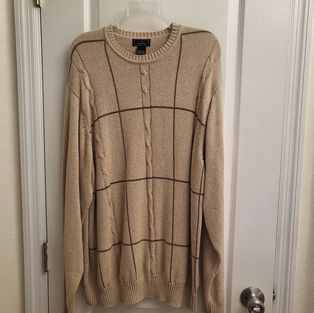 Dockers Men's Tan‎ Cable Knit Crewneck Sweater Pre-own